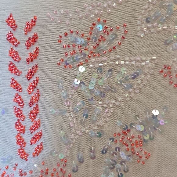 The Limited Sheer Y2K Nylon Top Large Beaded Sequin Fairy Soft Girl Feminine - Picture 8 of 10